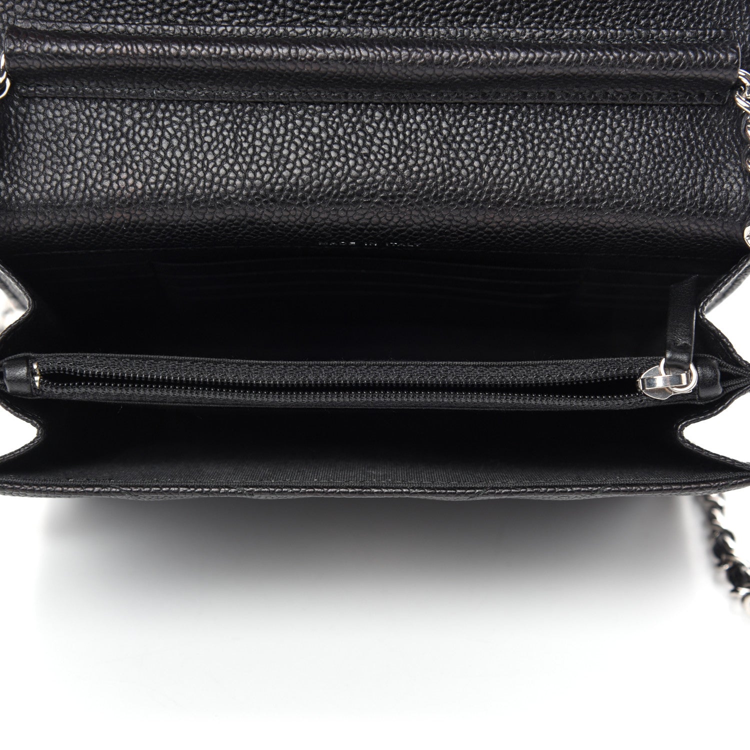 Chanel Caviar Chevron Quilted Square Wallet On Chain WOC Black 5 of 11