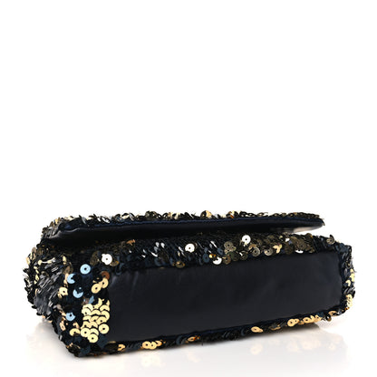 Chanel Sequin Summer Night Flap Black Gold 4 of 10