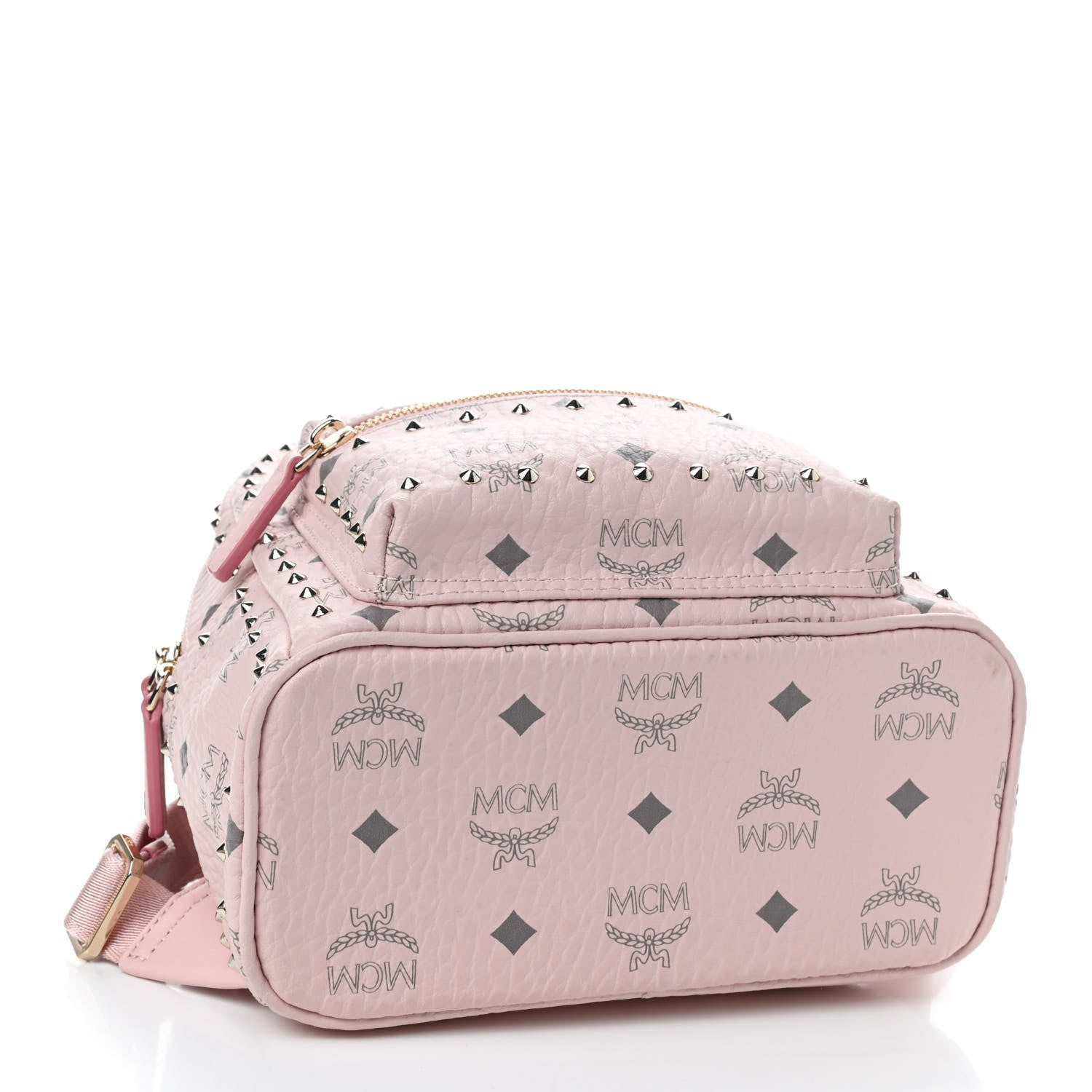 MCM Visetos Side Stud Mini Taiwan Backpack Pink 4 of 8