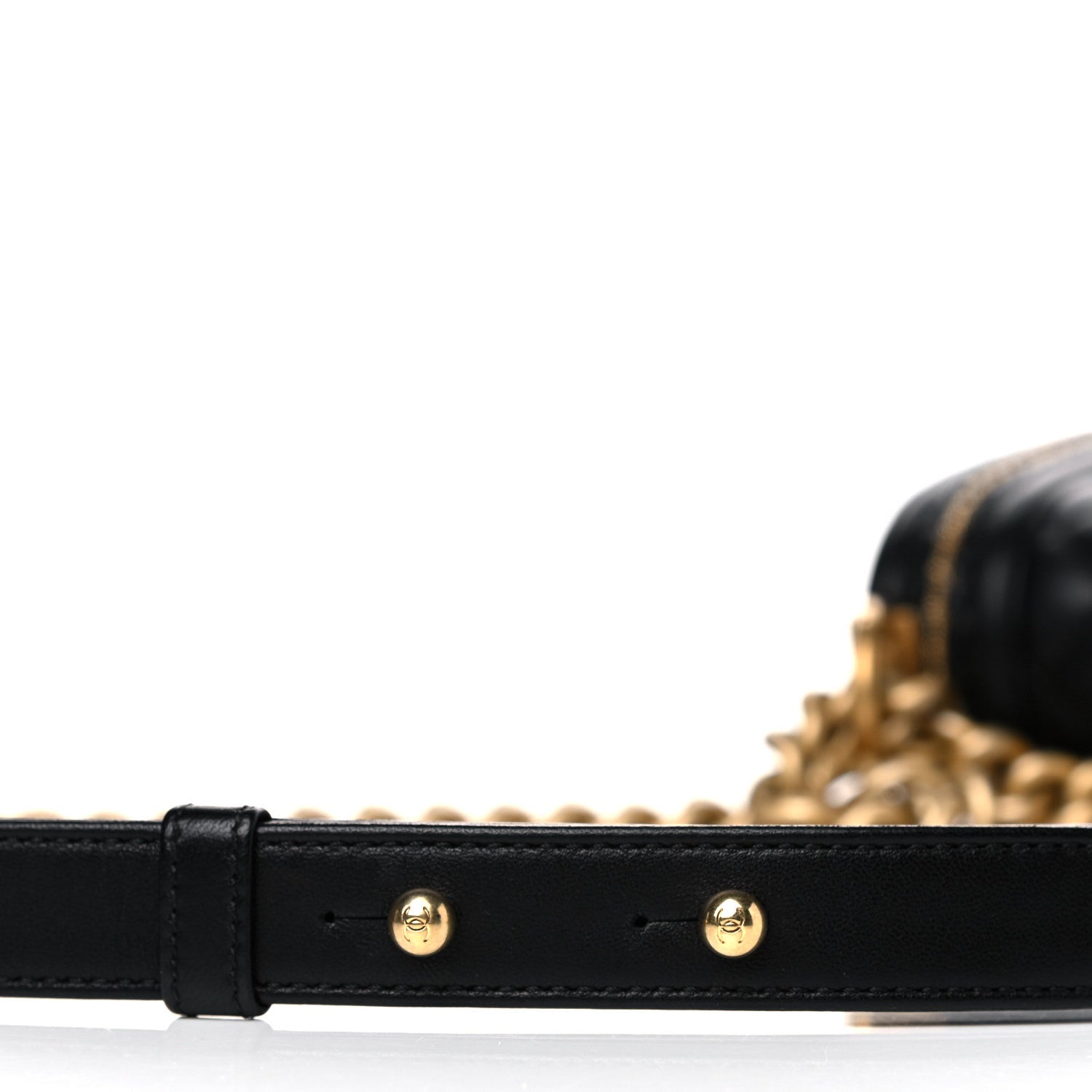 Chanel Lambskin Quilted Small Chain Detail Boy Flap Black 13 of 16