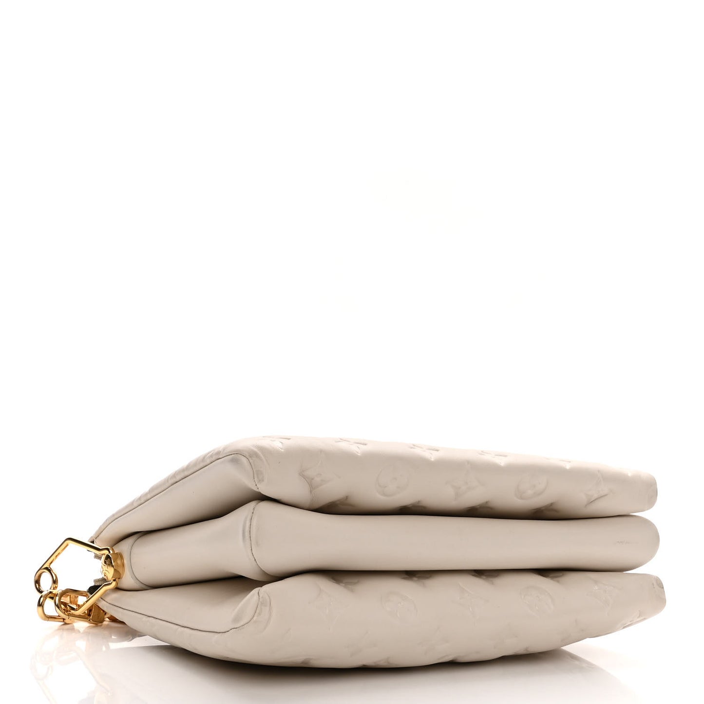 Lambskin Embossed Monogram Coussin PM Cream