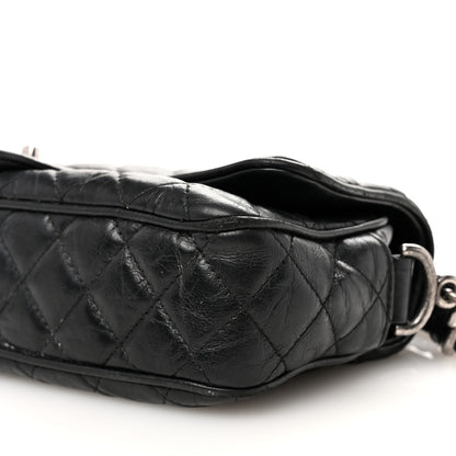 Chanel Crumpled Calfskin Quilted Medium Casual Rock Flap Black 10 of 13