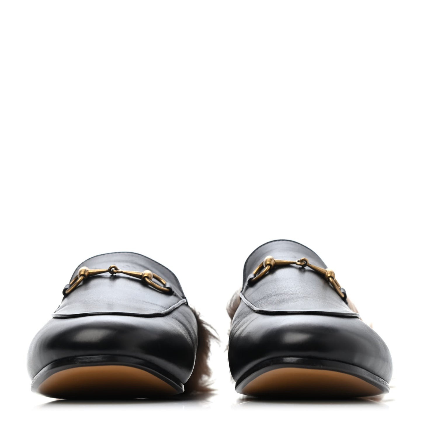 Calfskin Fur Womens Princetown Slippers 41 Black