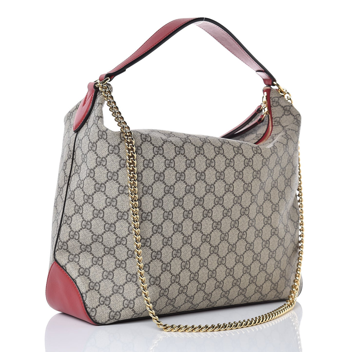 GG Supreme Monogram Large Linea A Hobo Red