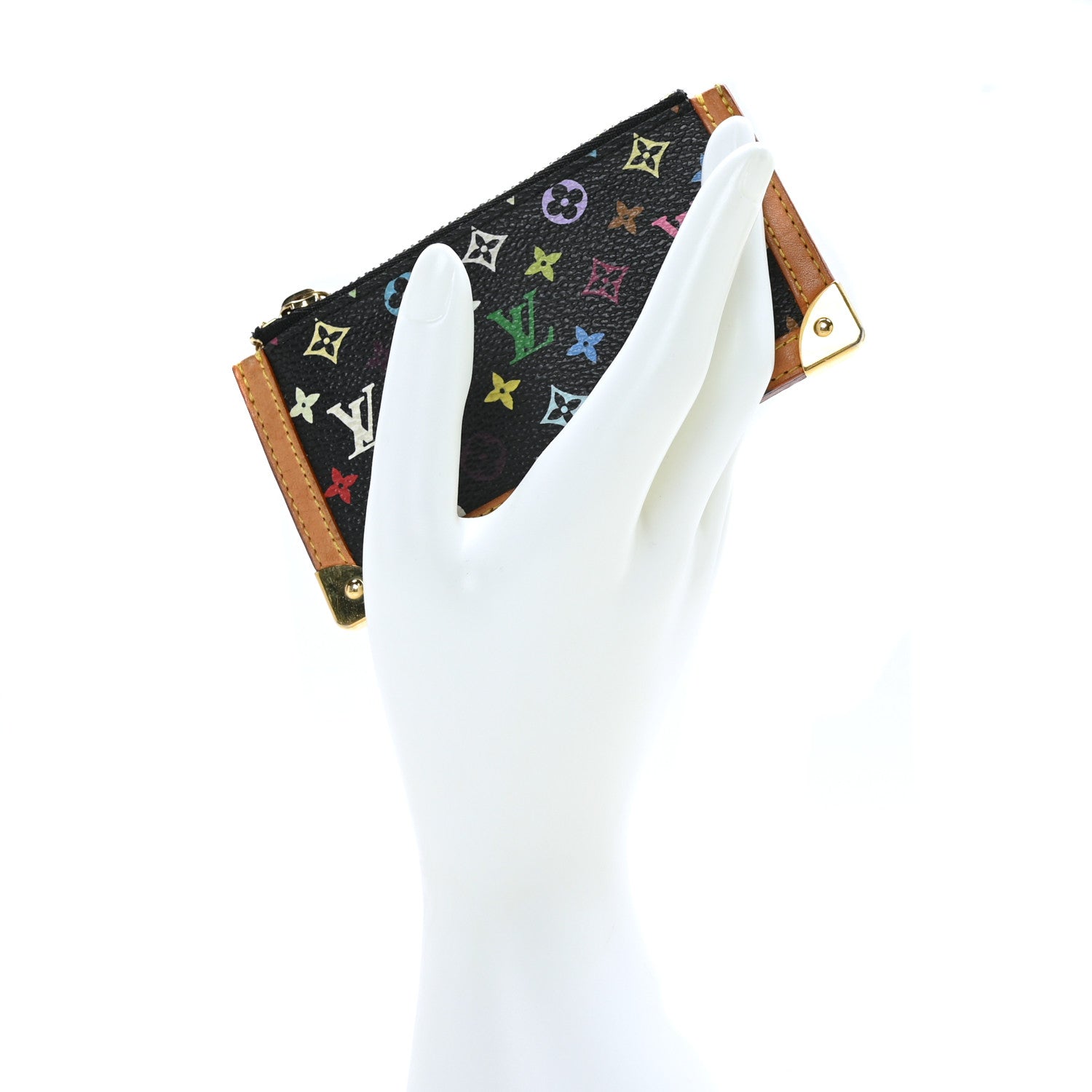 Louis Vuitton Monogram Multicolor Key Pouch Black 2 of 6