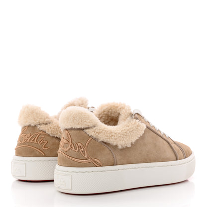 Christian Louboutin Suede Shearling Fun Vierissima Flat Sneakers 37 Atlas 37 4 of 11