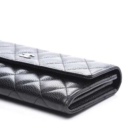 Chanel Caviar Quilted Large Gusset Flap Wallet Black 8 of 9