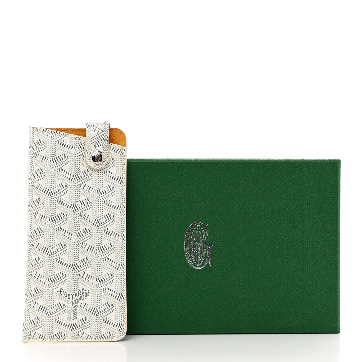 Goyardine Montmartre Glasses Case White