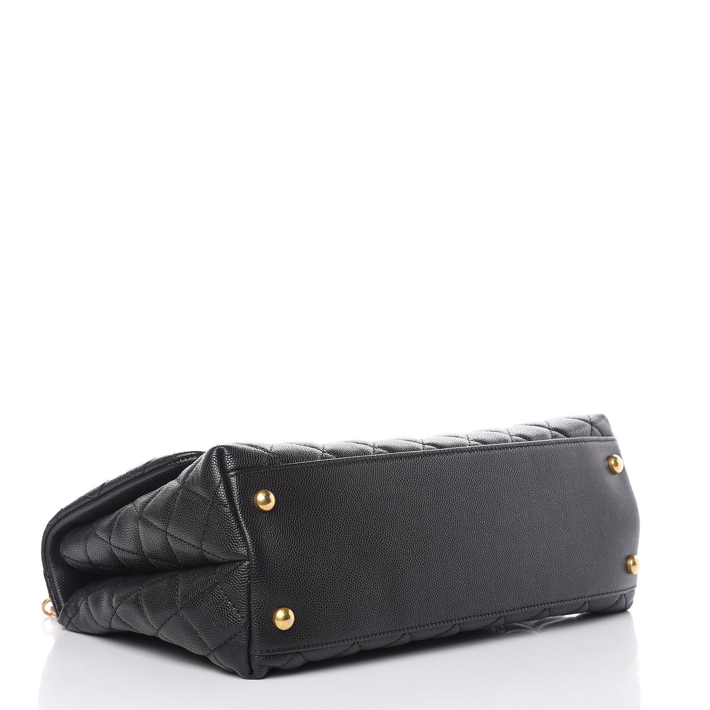 Caviar Quilted Small Coco Handle Flap Black