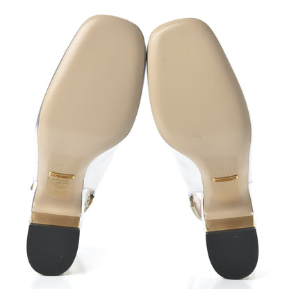 Gucci Metallic Nappa Crystal Square G Madelyn Slingbacks 36 Silver 5 of 9