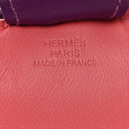 Hermes Milo Lambskin Grigri Rodeo Horse Bag Charm MM Rose Azalee Gold Anemone 3 of 5