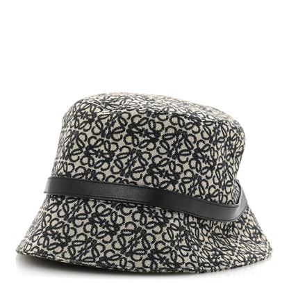 Loewe Jacquard Allover Anagram Bucket Hat 59 Ecru Blue 1 of 9