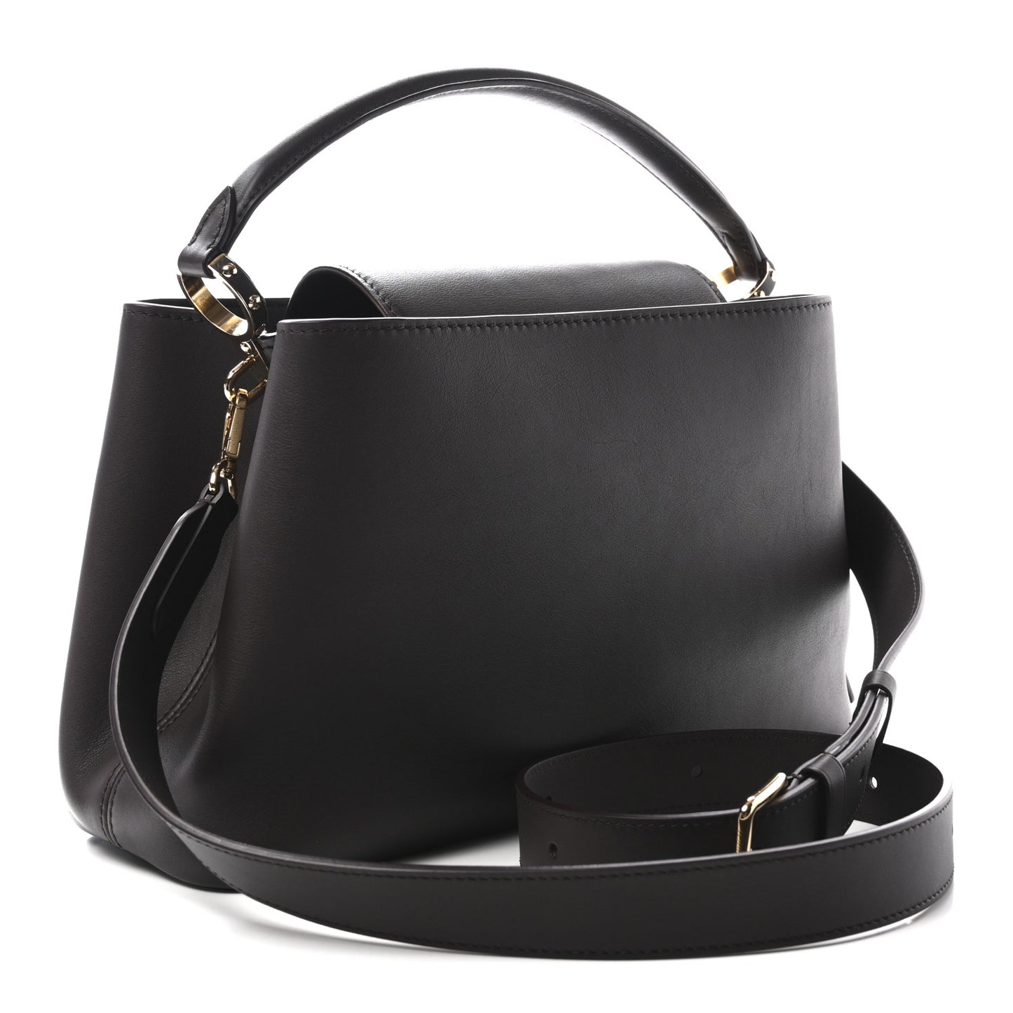 Smooth Calfskin Capucines MM Souple Chocolate