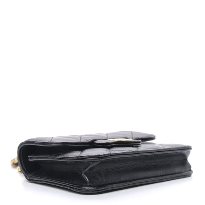 Chanel Lambskin Quilted Top Handle Flap Coin Purse With Chain Black 3 of 10