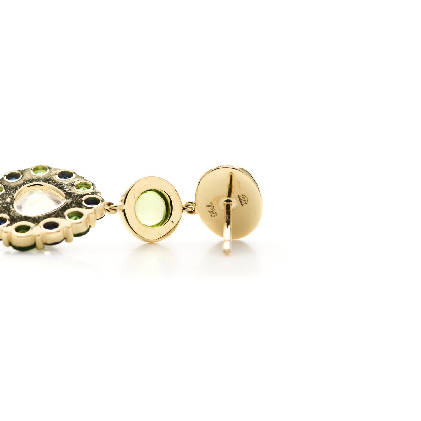 18K Yellow Gold Multi Gemstone Dreamcatcher Earrings