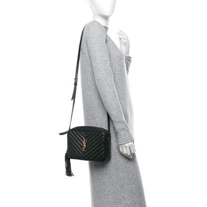 Saint Laurent Calfskin Matelasse Monogram Lou Camera Bag Vert Fonce 2 of 10