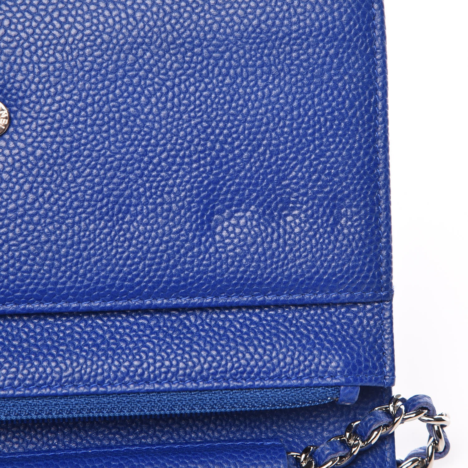Chanel Caviar Wallet on Chain WOC Blue 11 of 12