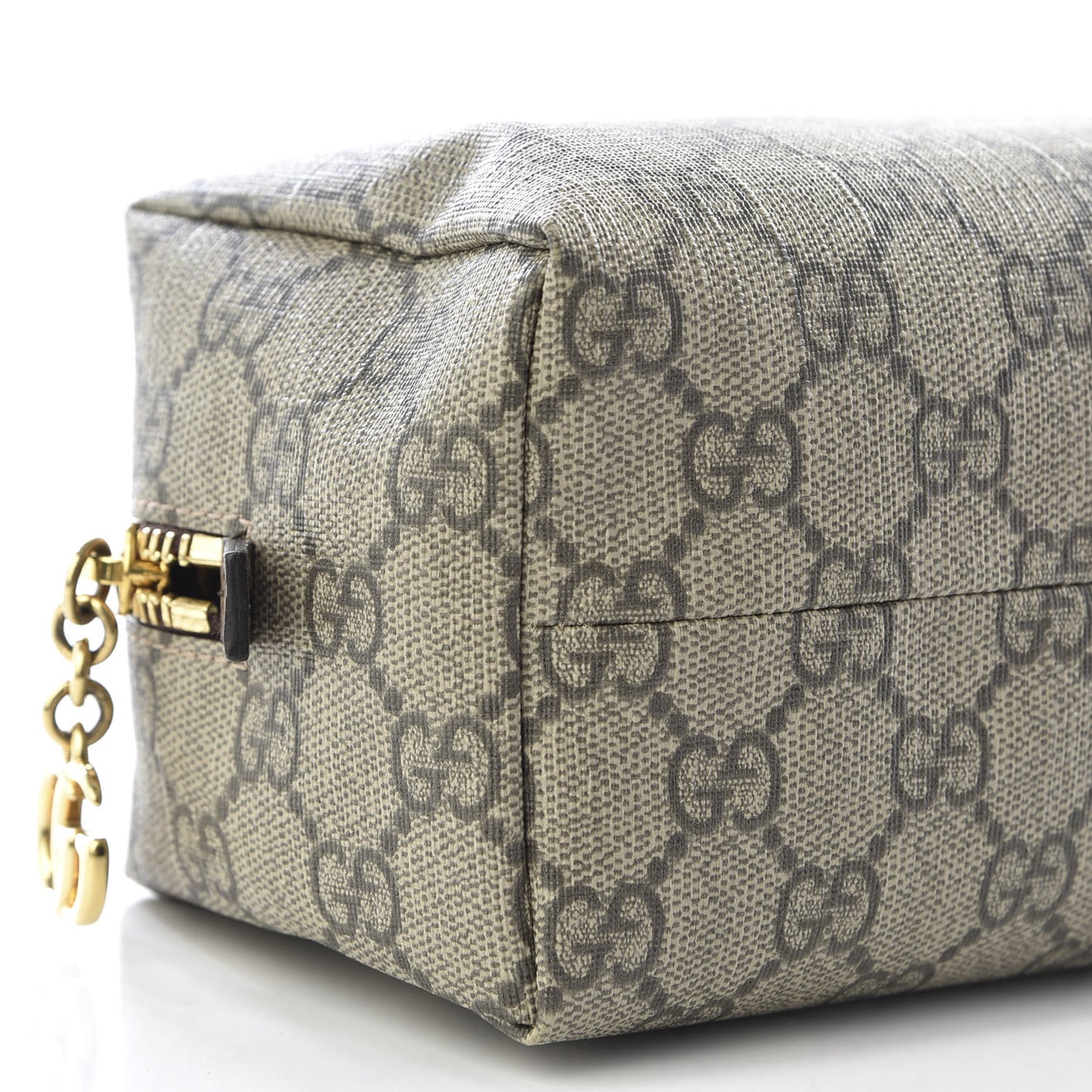 Soft GG Supreme Monogram Calfskin Medium Ophidia Cosmetic Case Beige Ebony New Acero