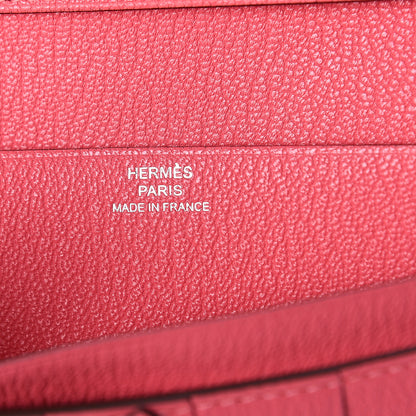 Hermes Chevre Mysore Bearn Gusset Wallet Rose Lipstick 5 of 5