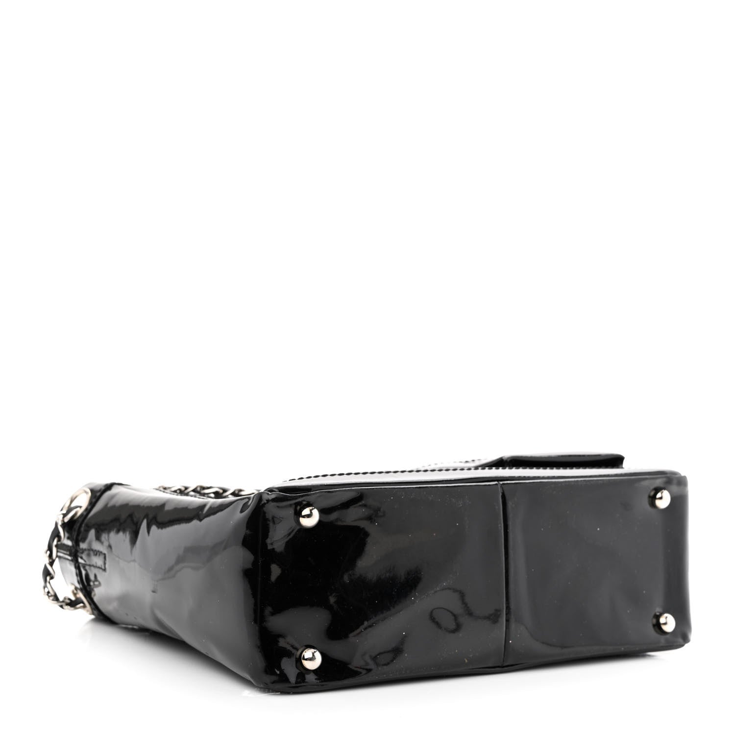Chanel Patent Pony Hair Small Pocket Tote Black 4 of 11