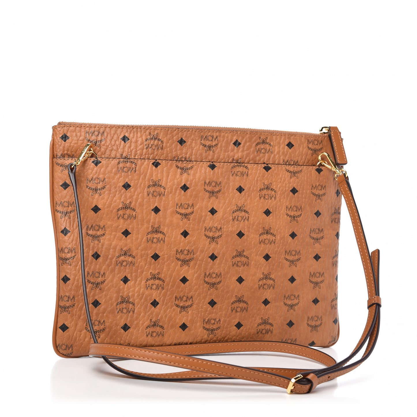 Visetos Medium Crossbody Pouch Cognac