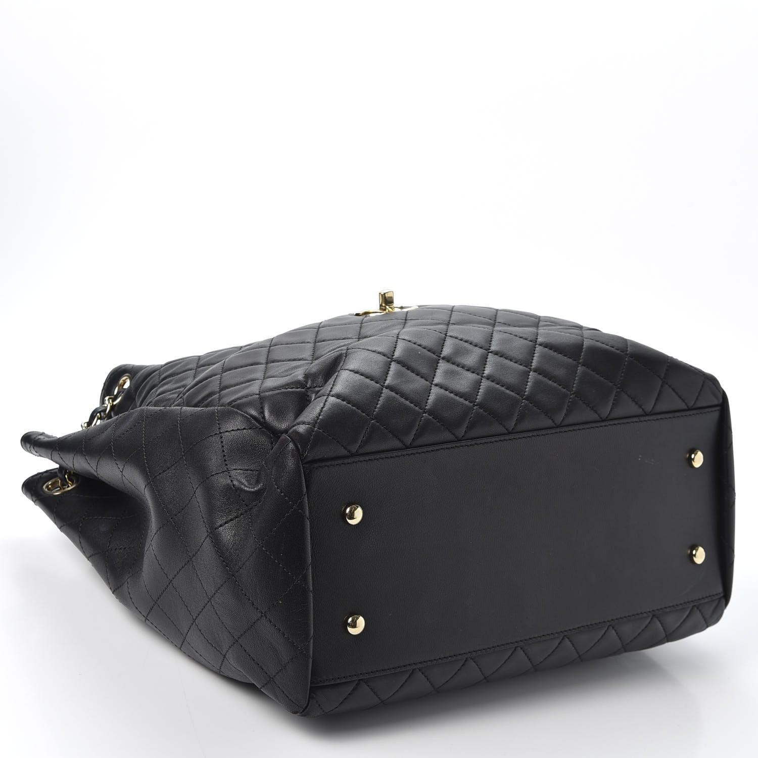 Chanel Lambskin Quilted Large Drawstring Bag Black 3 of 10