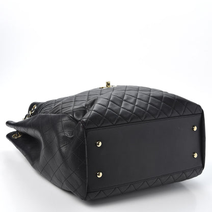 Chanel Lambskin Quilted Large Drawstring Bag Black 3 of 10