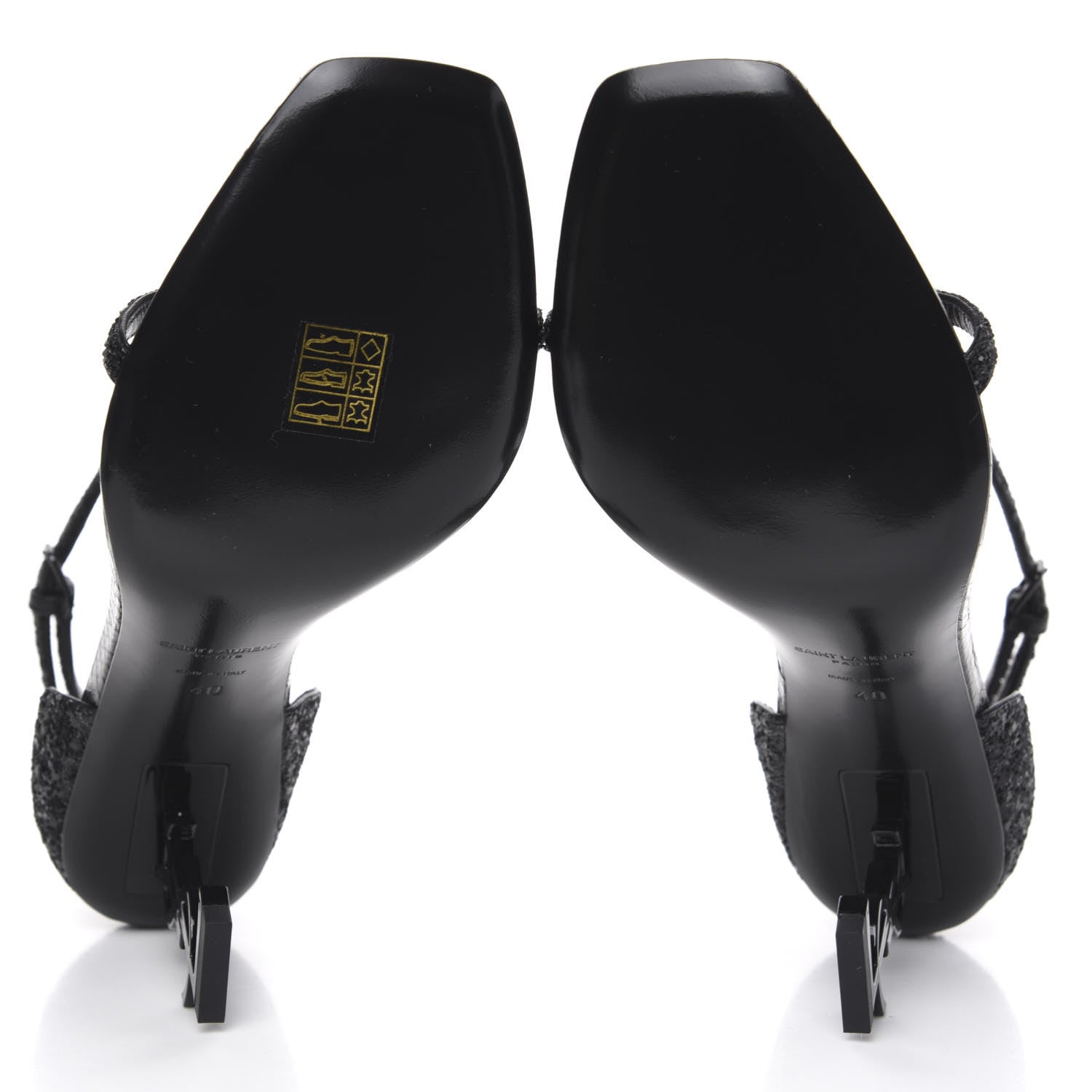 Saint Laurent Glitter Opyum Sandals 40 Black 5 of 7