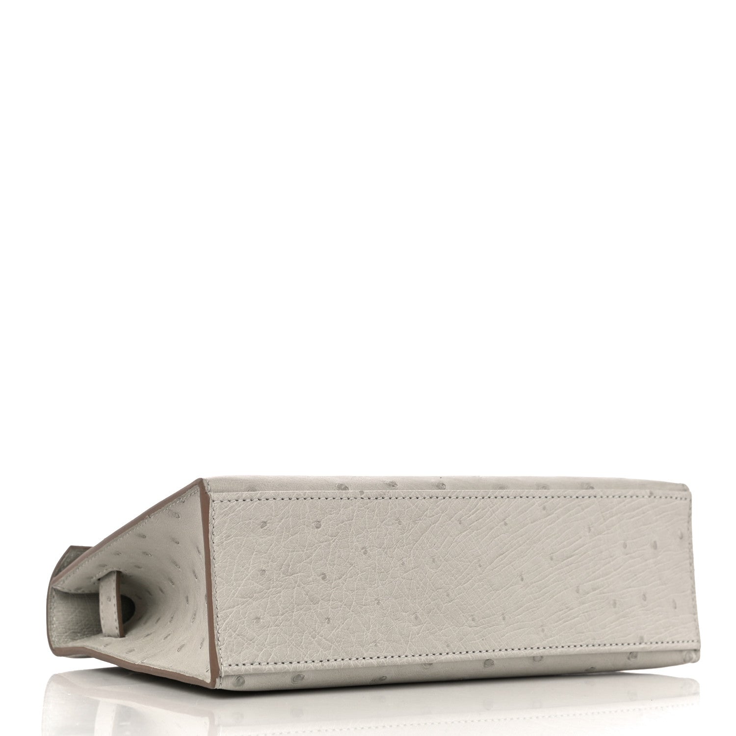 Hermes Ostrich Kelly Pochette Clutch Gris Perle 4 of 13