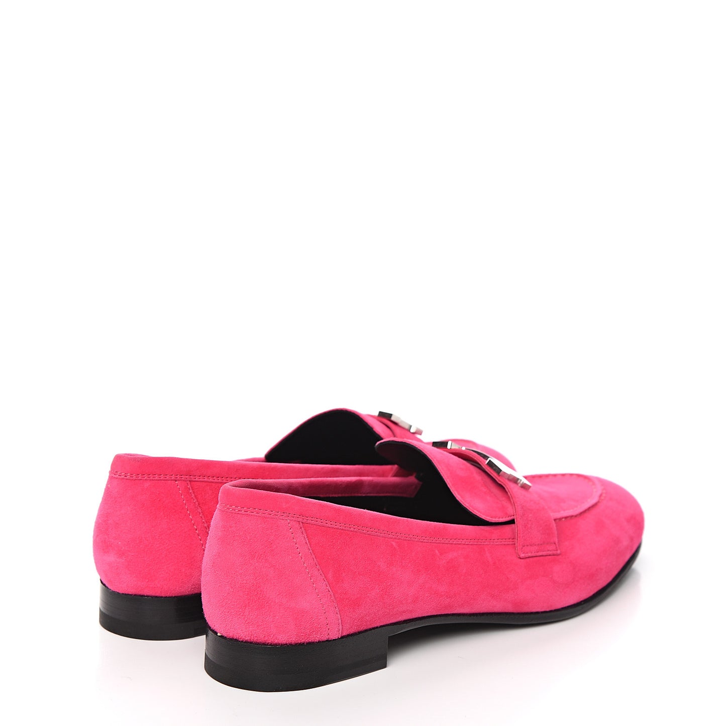Suede Goatskin Paris Loafers 37.5 Rose Fuchsia