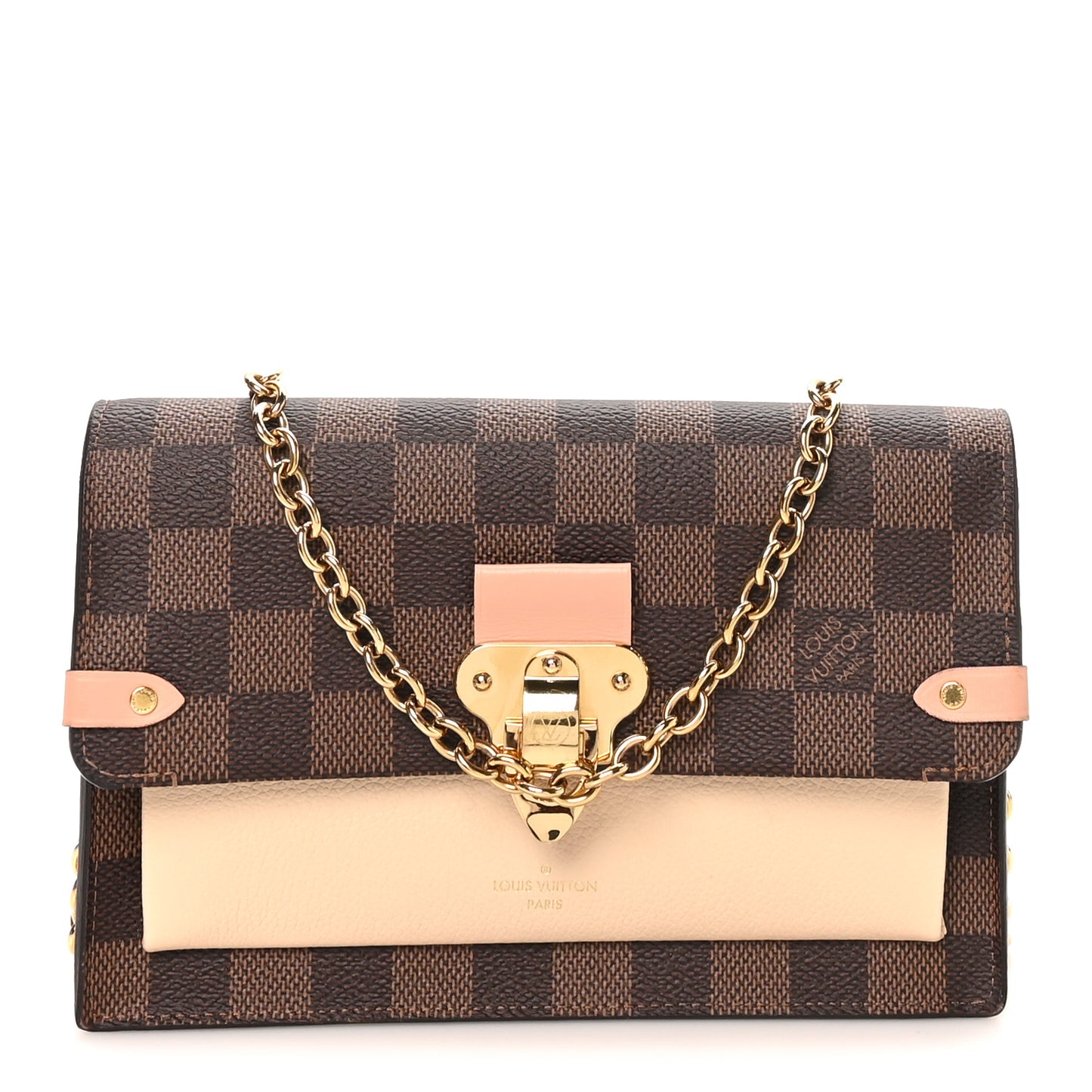 Damier Ebene Vavin Chain Wallet Creme