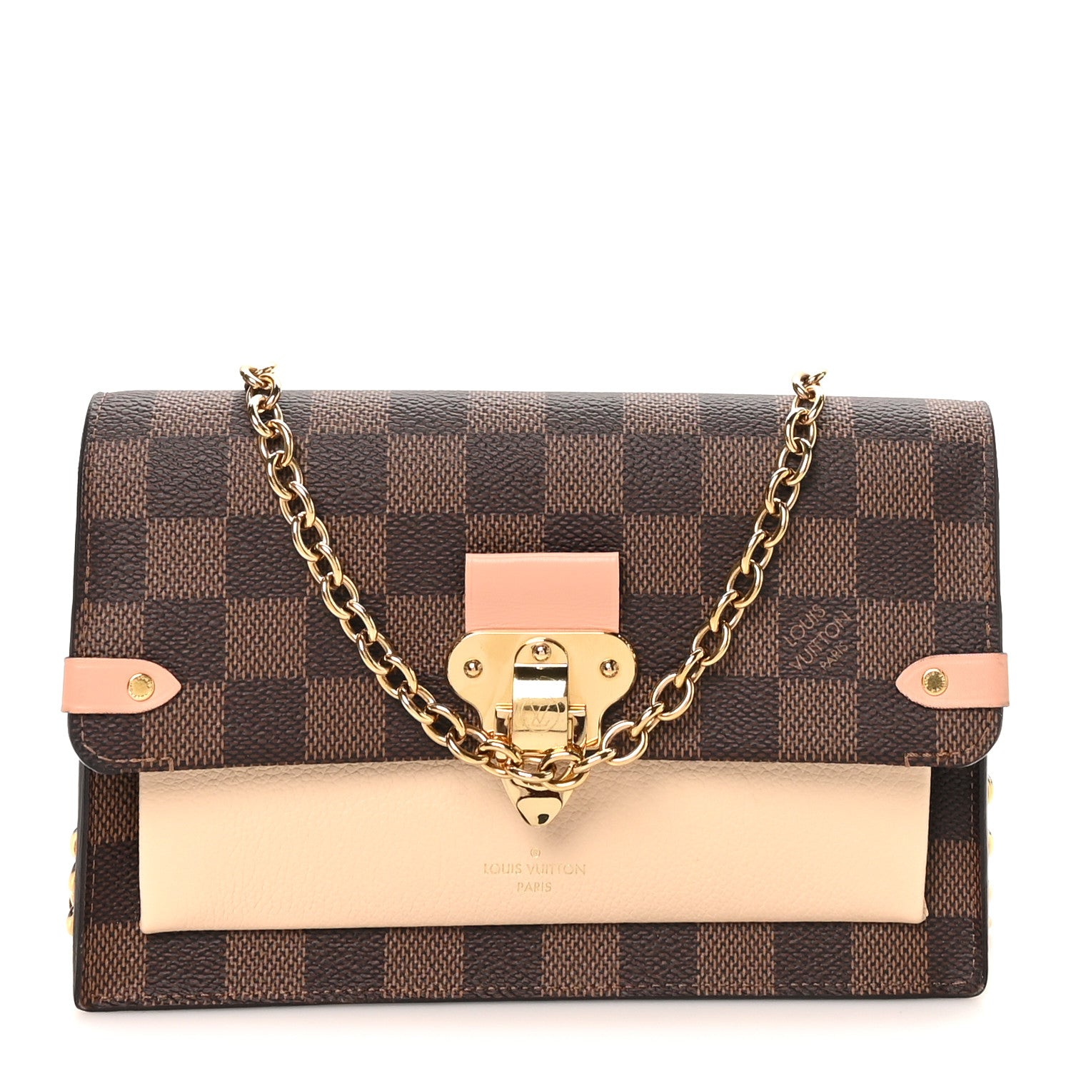 Louis Vuitton Damier Ebene Vavin Chain Wallet Creme 1 of 9