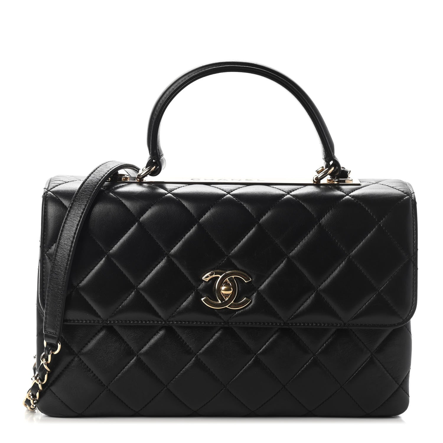 Chanel Lambskin Quilted Medium Trendy CC Flap Dual Handle Bag Black 1 of 9