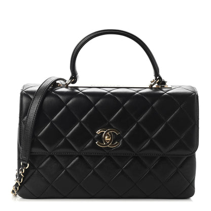 Chanel Lambskin Quilted Medium Trendy CC Flap Dual Handle Bag Black 1 of 9