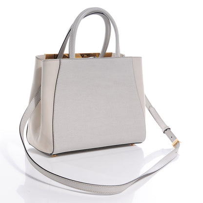 Fendi Vitello Elite Flamingo Petite 2Jours Tote Latte Bianco 3 of 9