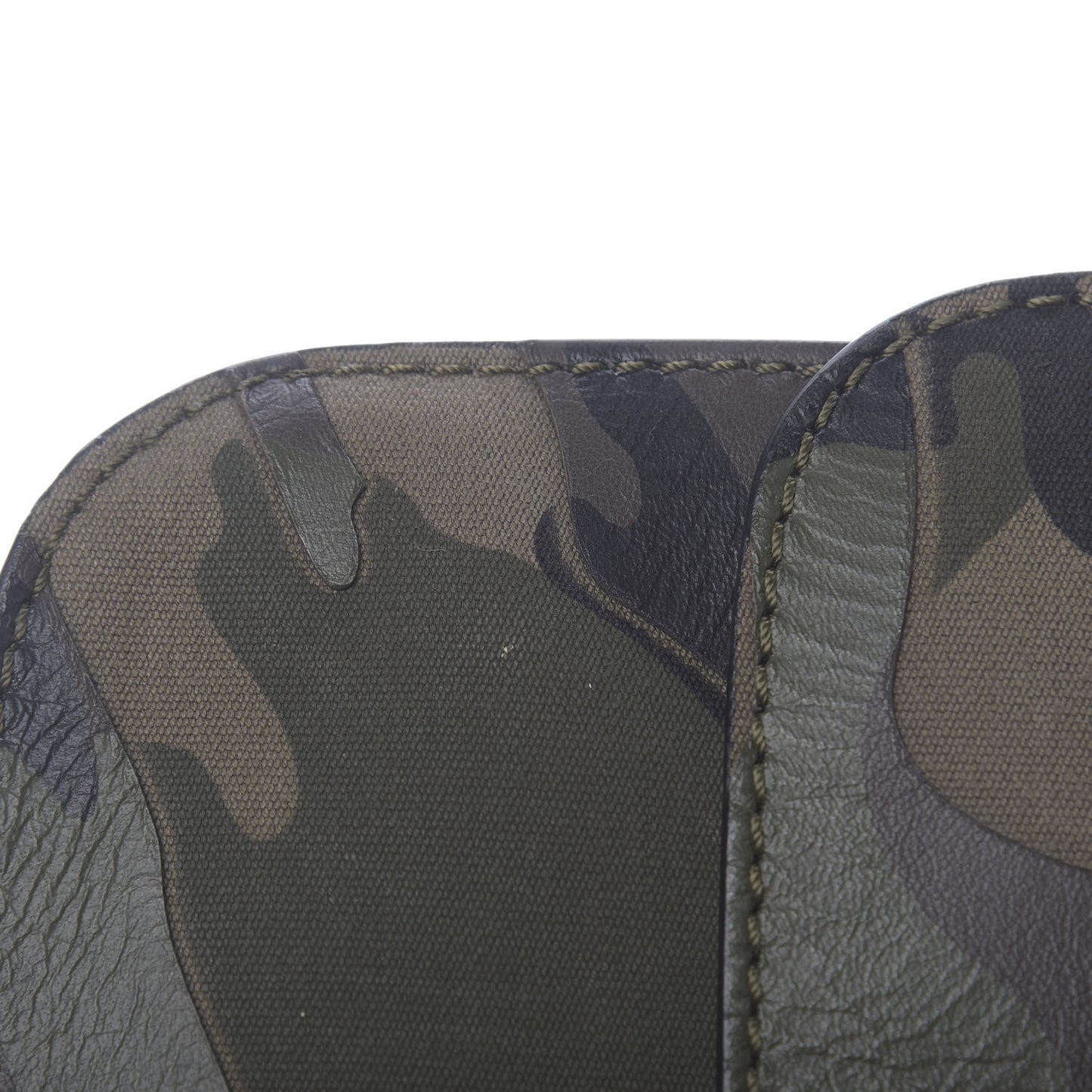 Nappa Canvas Camouflage Medium Glam Lock Rockstud Flap Verde