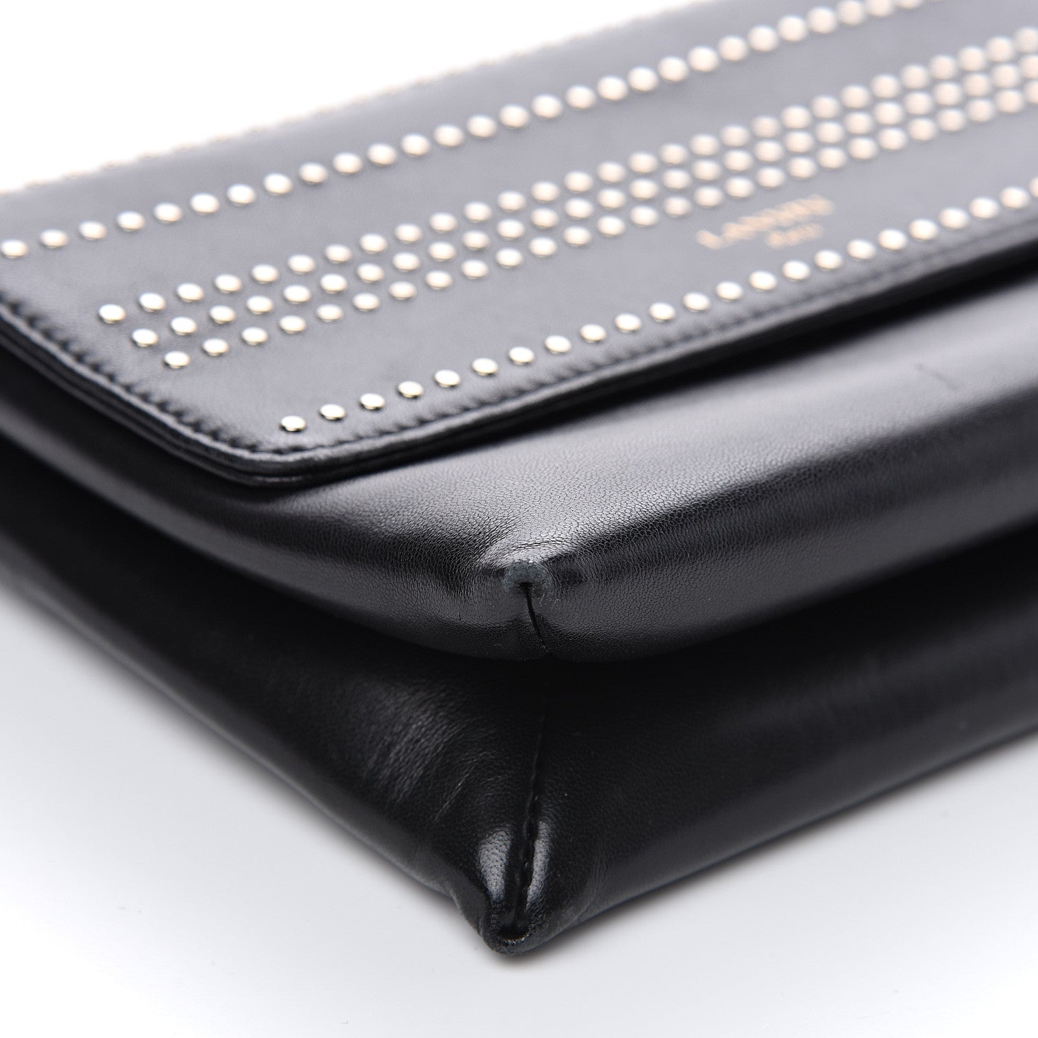 Lanvin Lambskin Studded Mini Sugar Flap Shoulder Bag Black 6 of 11