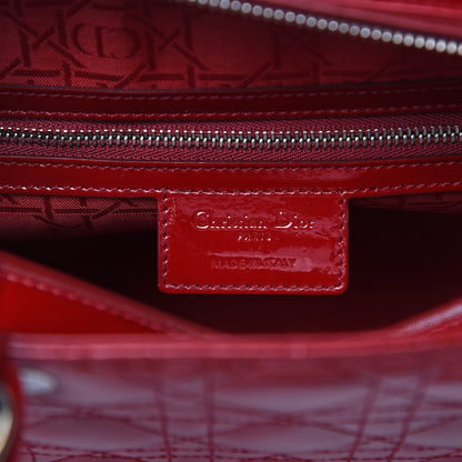 Christian Dior Patent Cannage Large Lady Dior Red 6 of 13