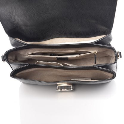 Gucci Dollar Calfskin Medium Interlocking G Top Handle Shoulder Bag Black 5 of 9