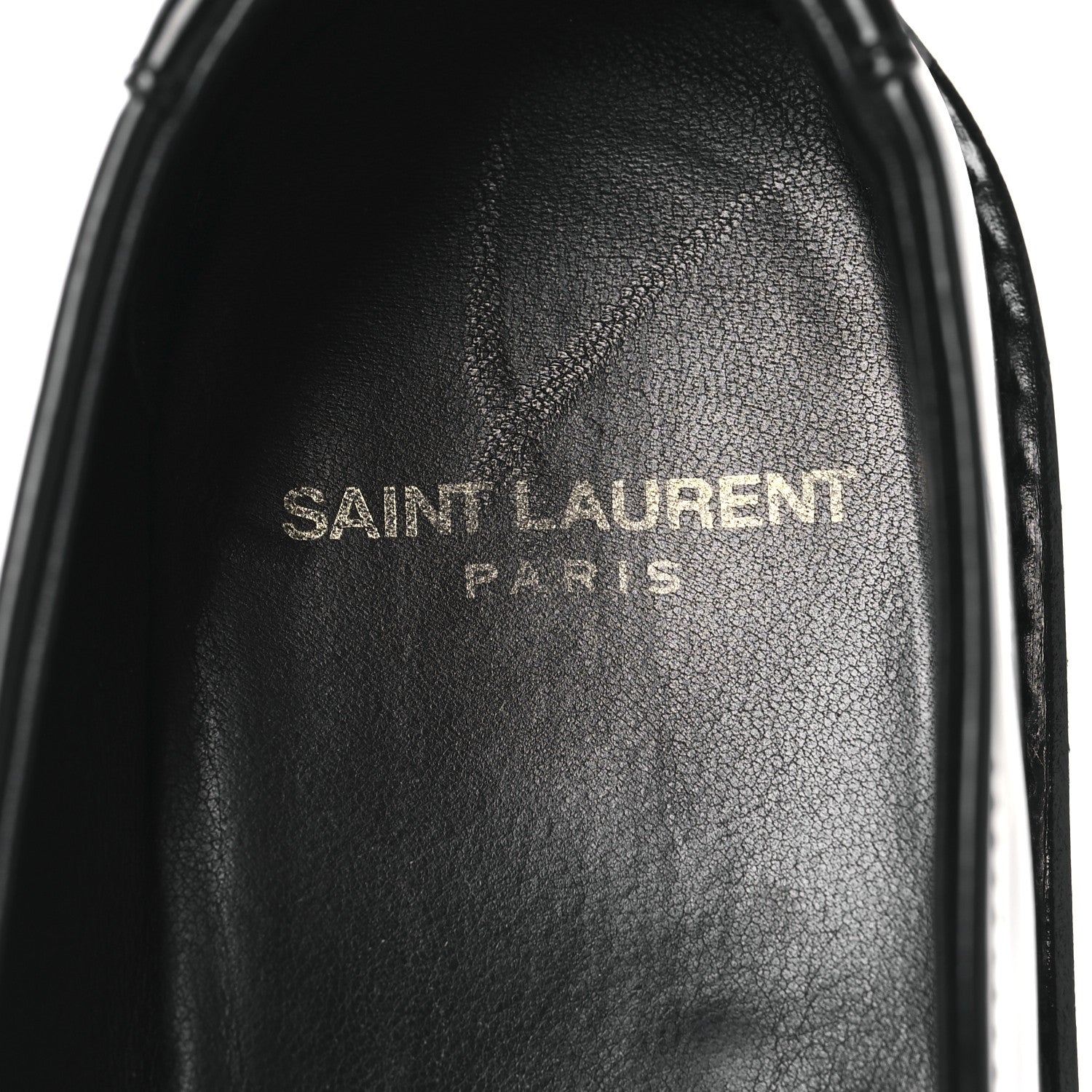 Saint Laurent Glazed Calfskin Chunky Le Loafer Penny Slippers 37 Black 9 of 9