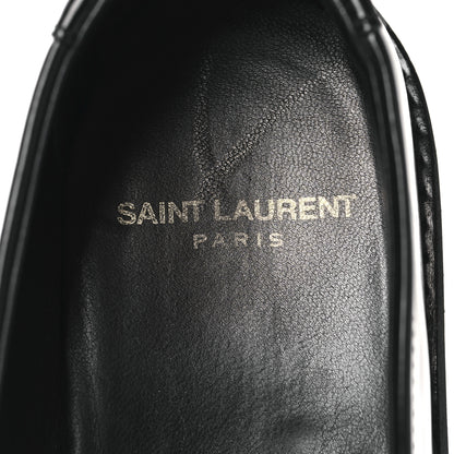 Saint Laurent Glazed Calfskin Chunky Le Loafer Penny Slippers 37 Black 9 of 9