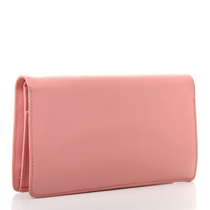 Chanel Grained Calfskin CC Button Yen Wallet Pink 2 of 9