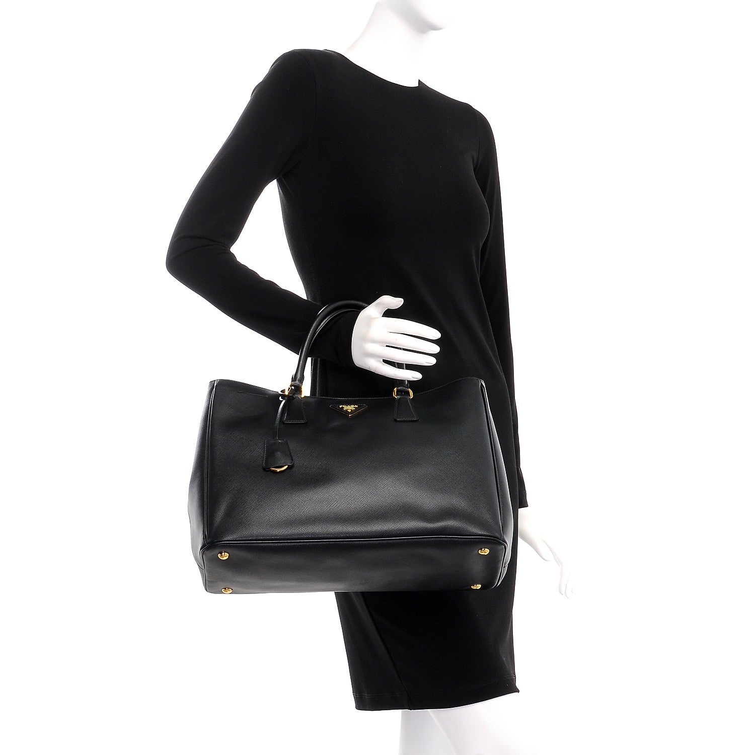 Prada Saffiano Lux Large Tote Nero Black 2 of 12