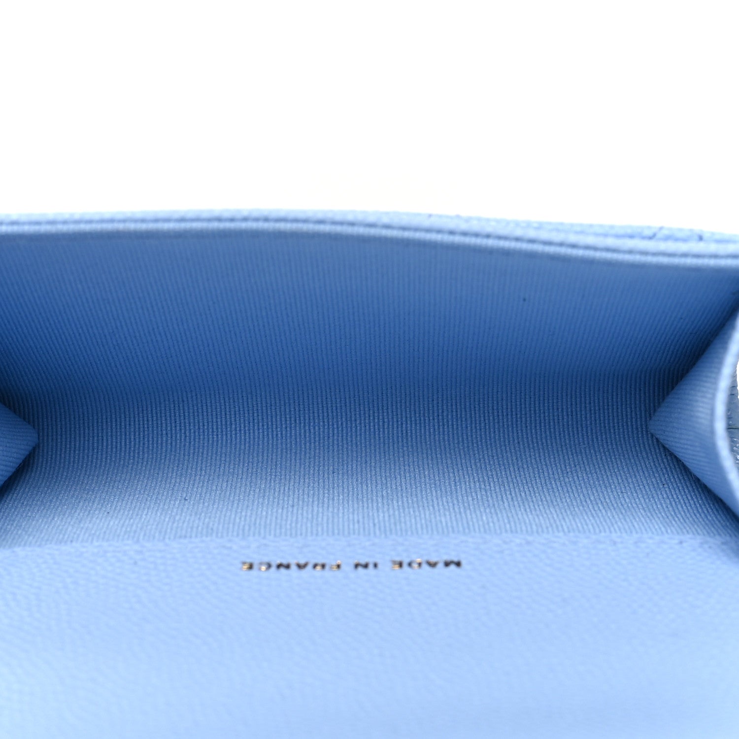 Chanel Caviar Quilted Flap Card Holder Wallet Light Blue 5 of 9