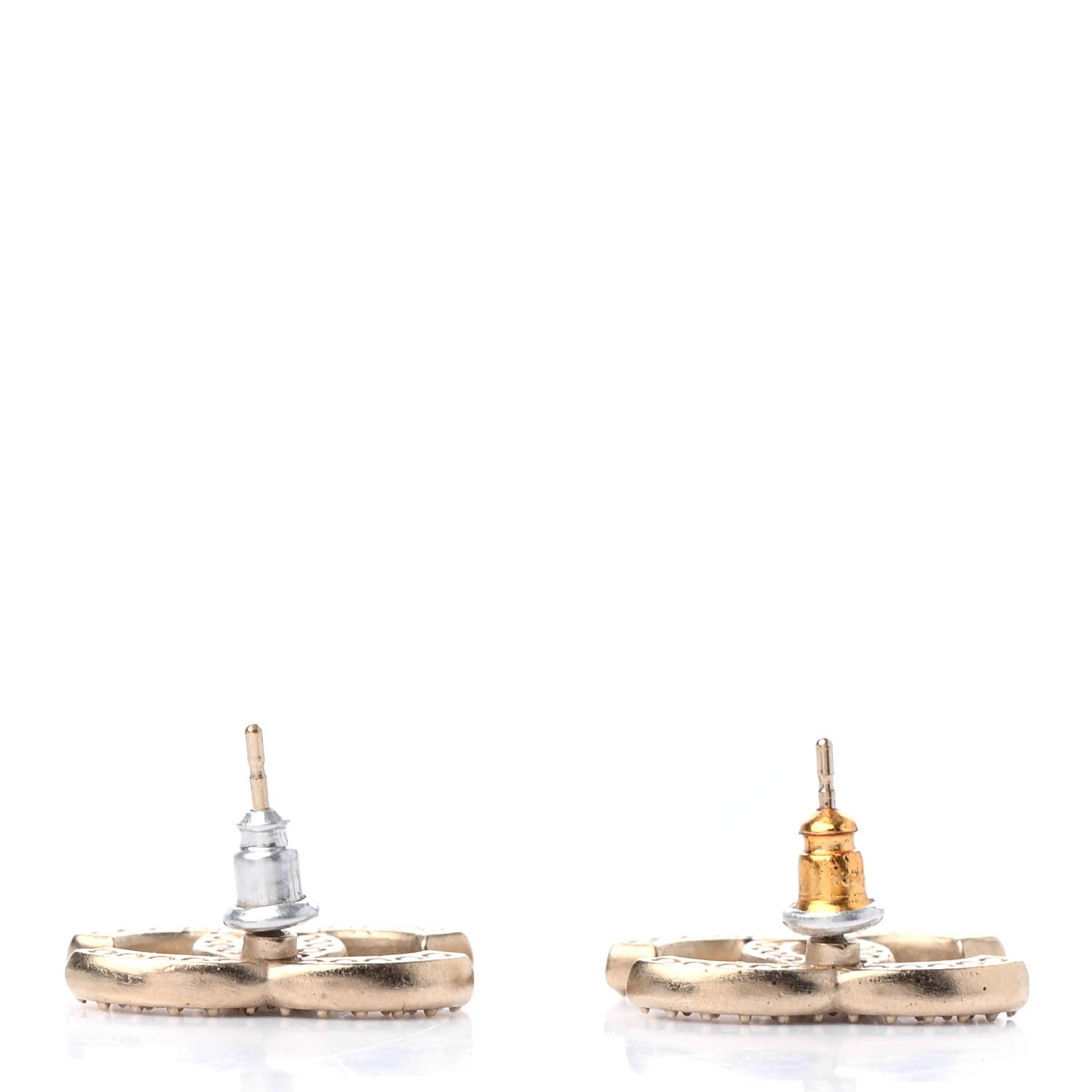 Chanel Crystal CC Earrings Gold 3 of 4