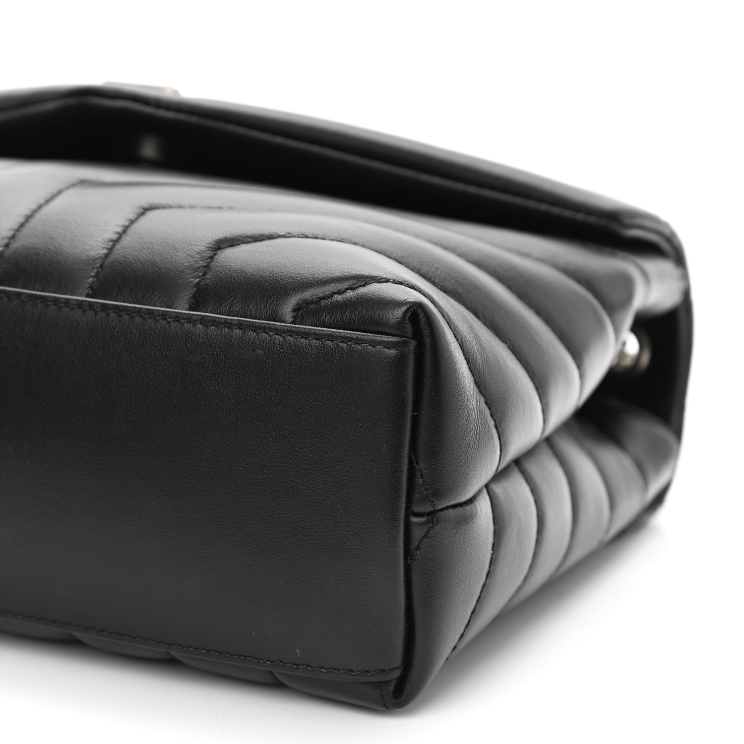Saint Laurent Calfskin Y Quilted Monogram Small Loulou Chain Satchel Black 11 of 11