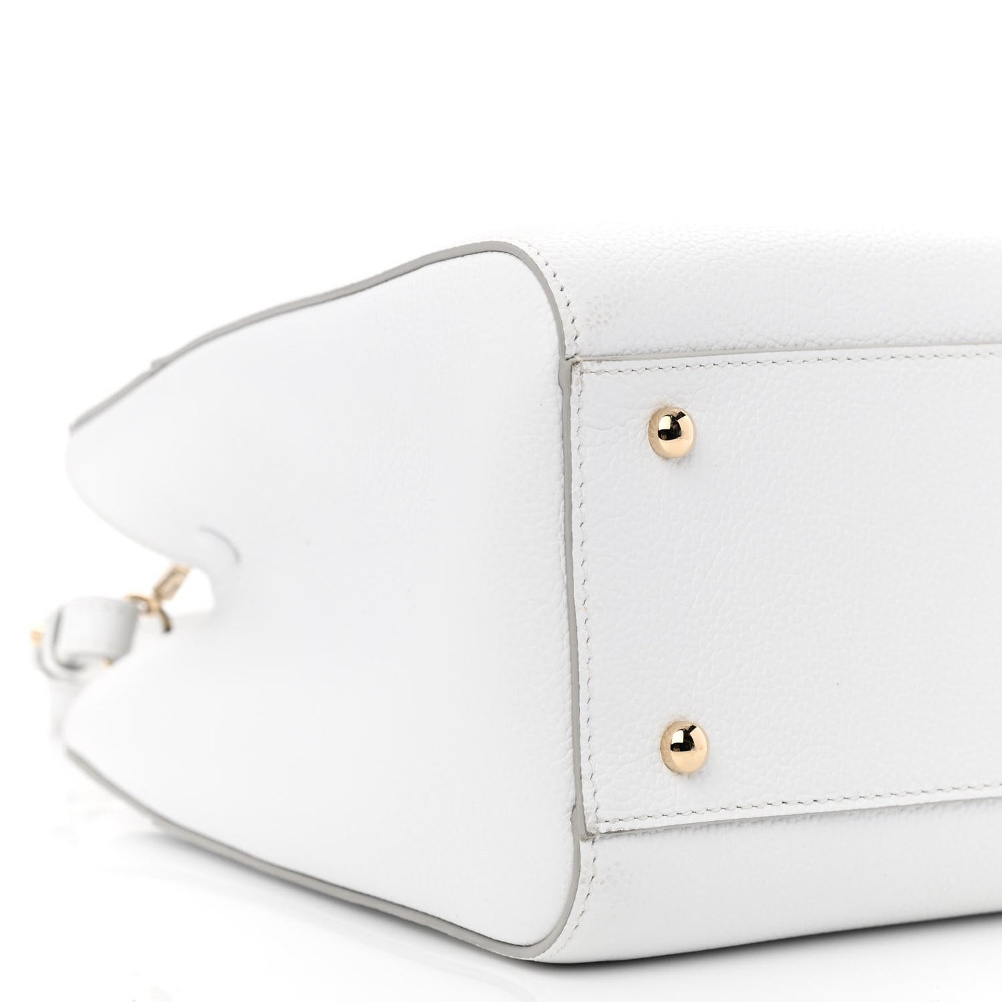 Grained Calfskin Small Neo Executive Shopper Tote White