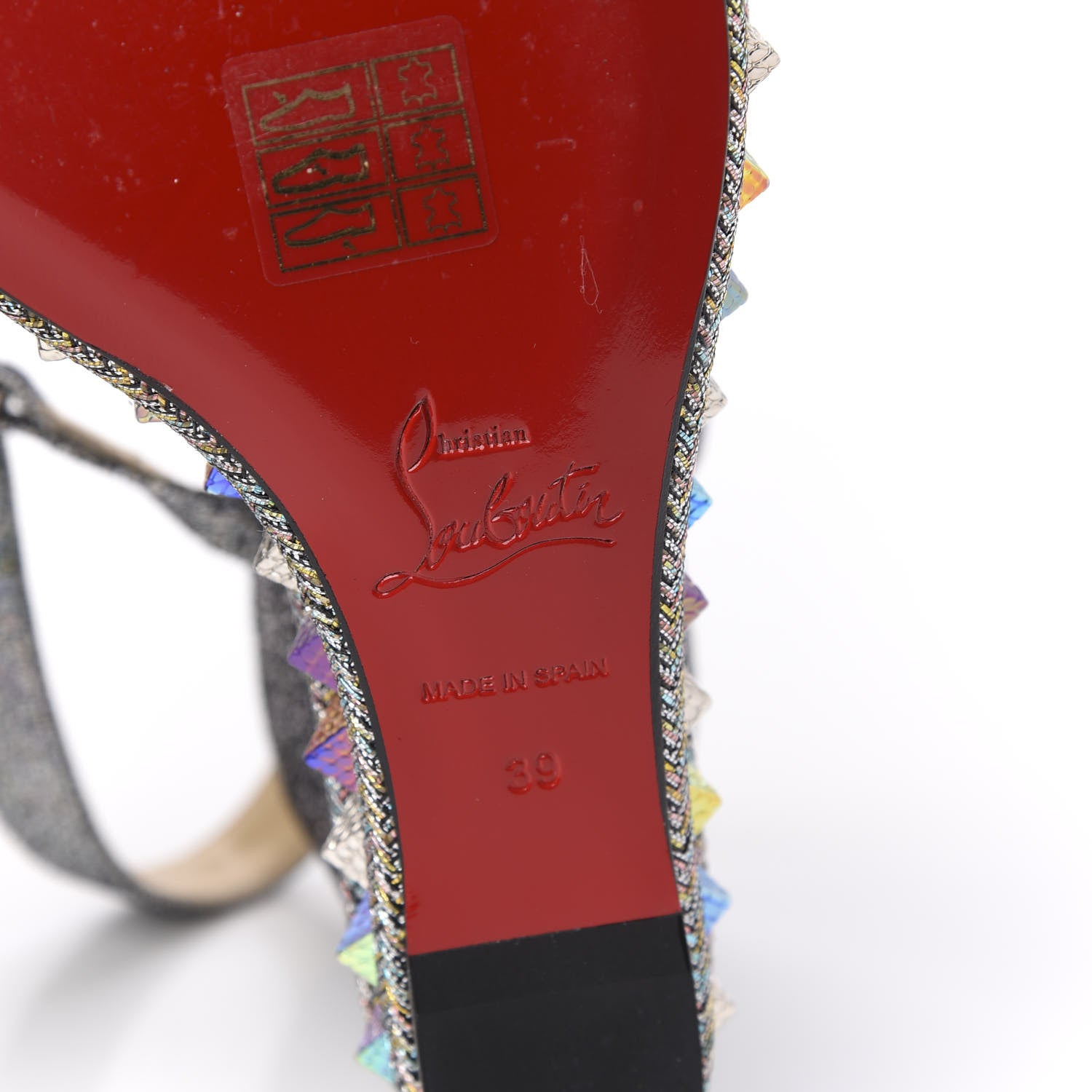 Christian Louboutin Nappa Mica Pyraclou 110 Wedge Sandals 39 Silver 6 of 8