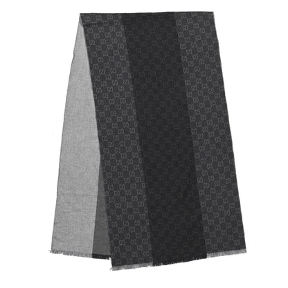 Gucci Wool GG Monogram Newov Scarf Dark Grey 2 of 4