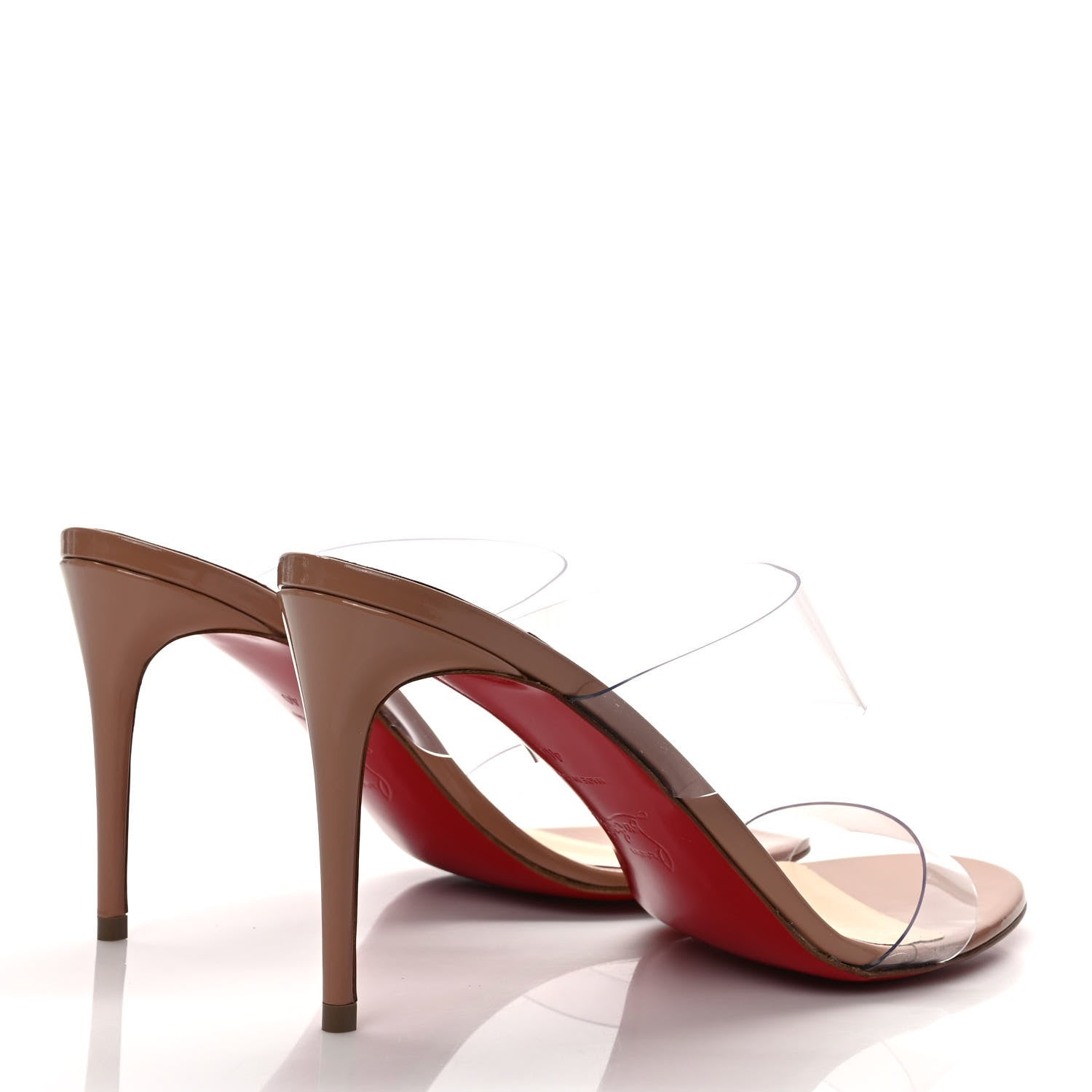 Christian Louboutin Patent PVC Just Nothing 85 Slide Sandals 40 Nude 4 of 8